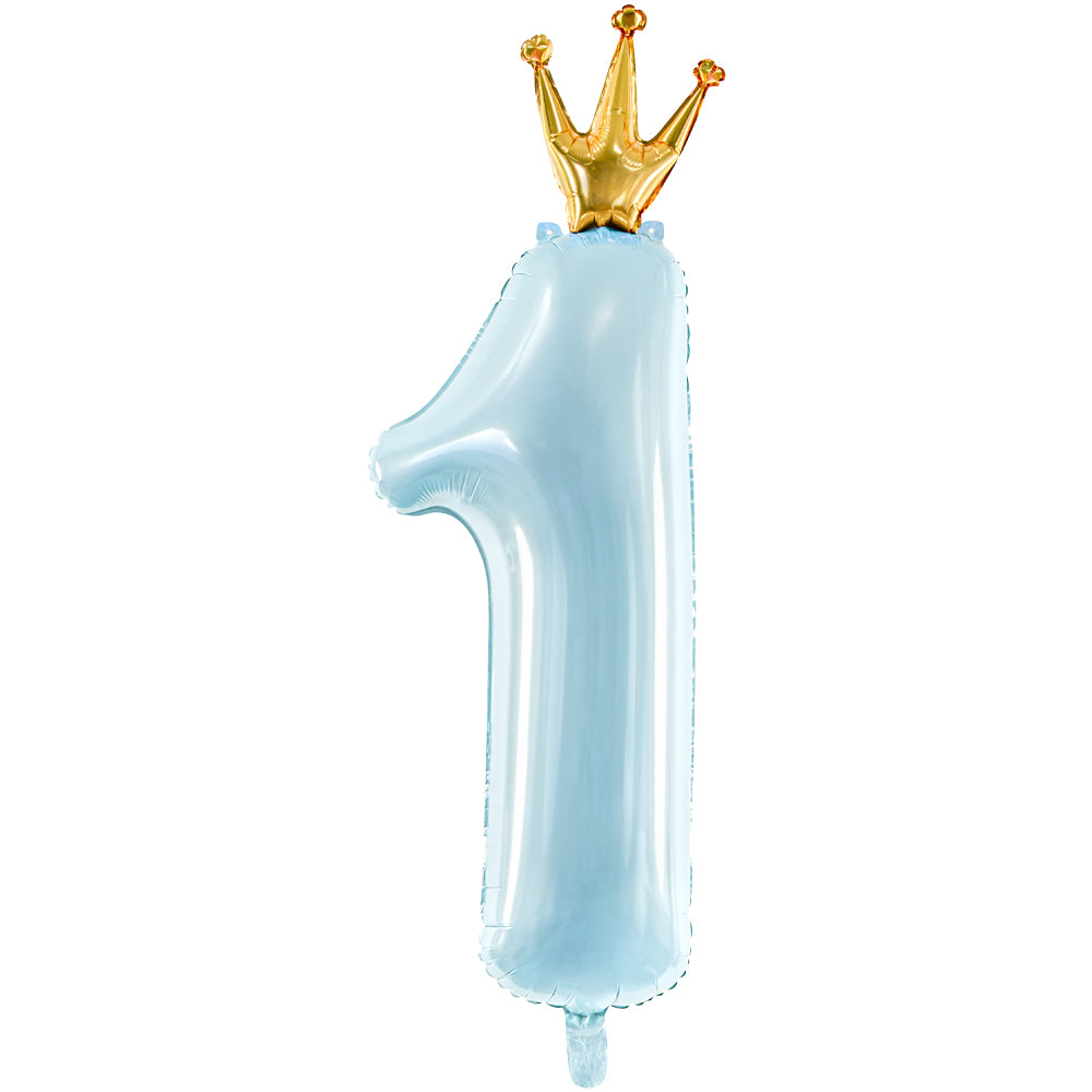 Light Blue Number 1 Foil Balloon