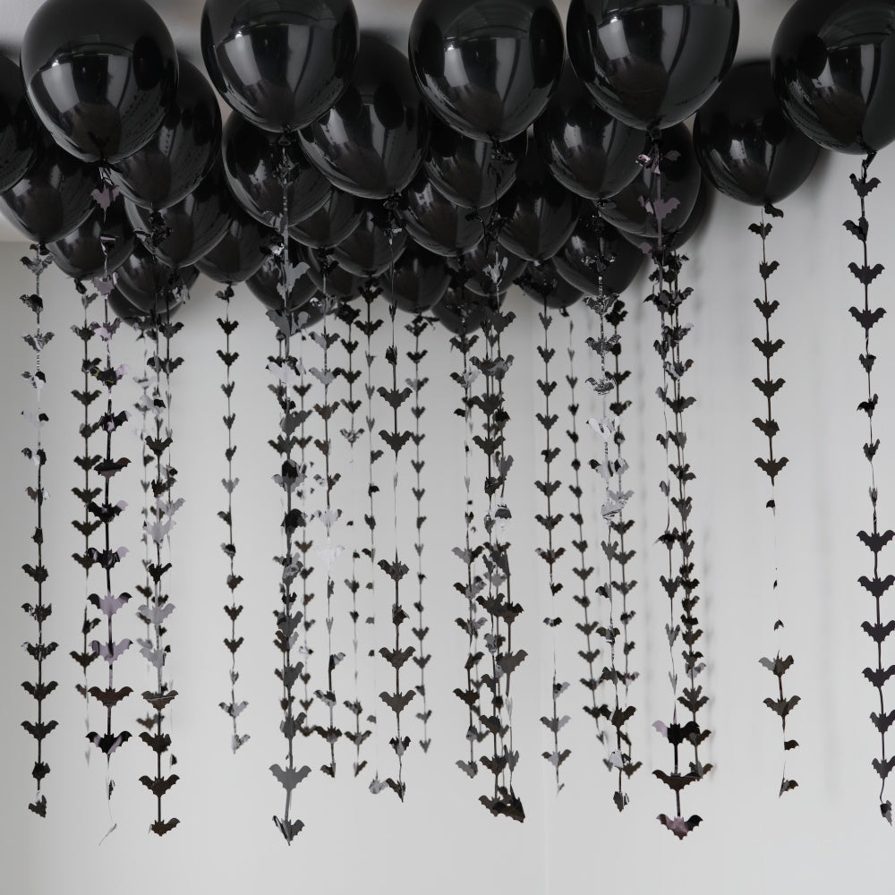 Halloween Balloons Ceiling Kit with Bat Balloon Tails