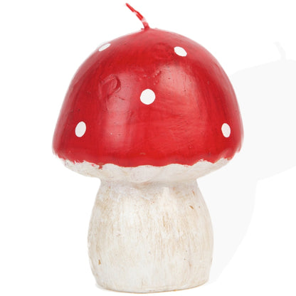 Large Midnight Forest Red Mushroom Candle