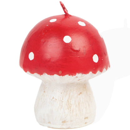 Small Midnight Forest Red Mushroom Candle