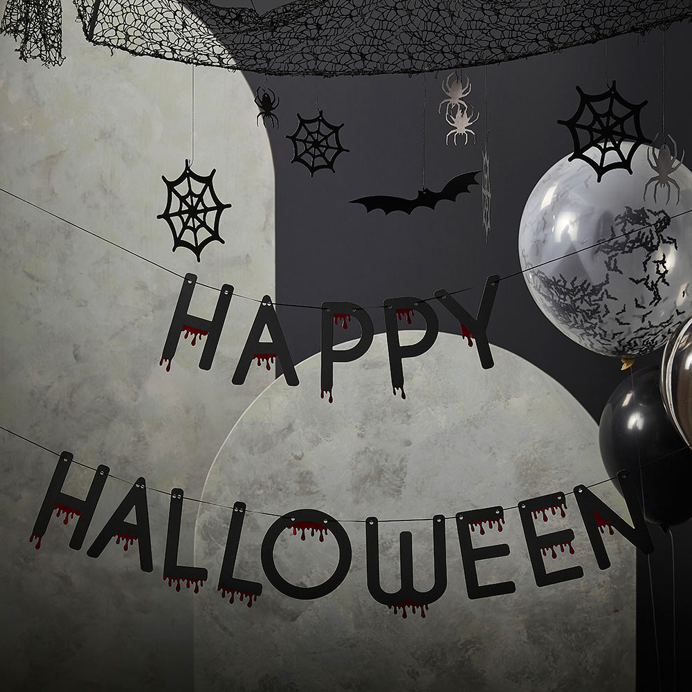Blood Drip Happy Halloween Bunting