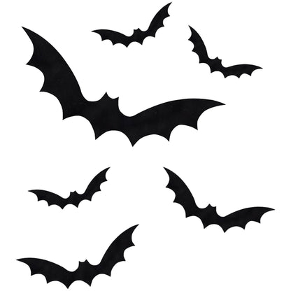 Black Bat Halloween Window Stickers