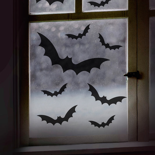 Black Bat Halloween Window Stickers