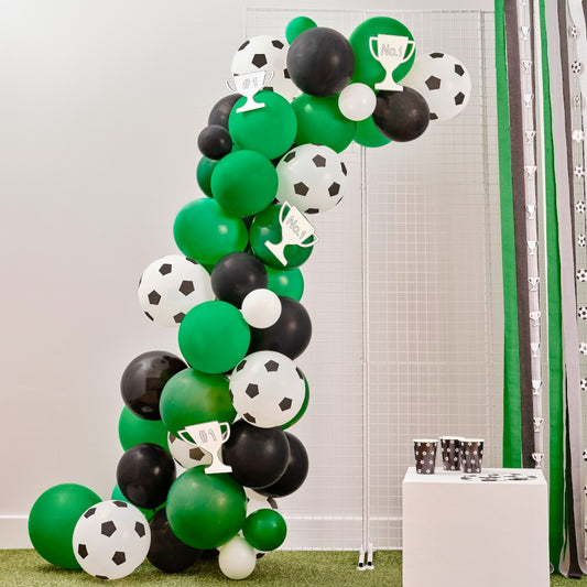 Football Balloon Arch with Card Trophy Decorations