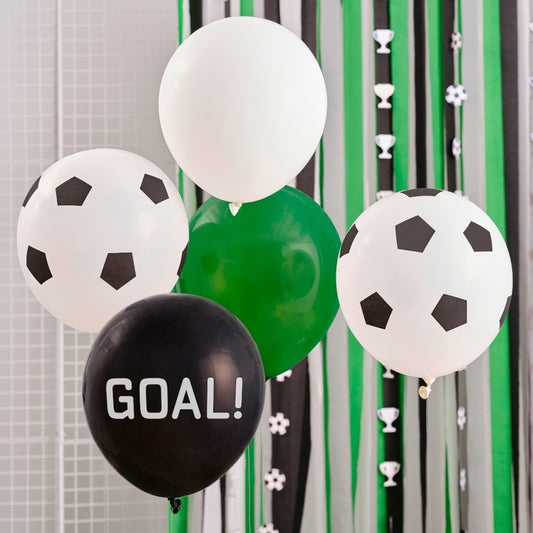 Black, White and Green Football Balloon Bundle