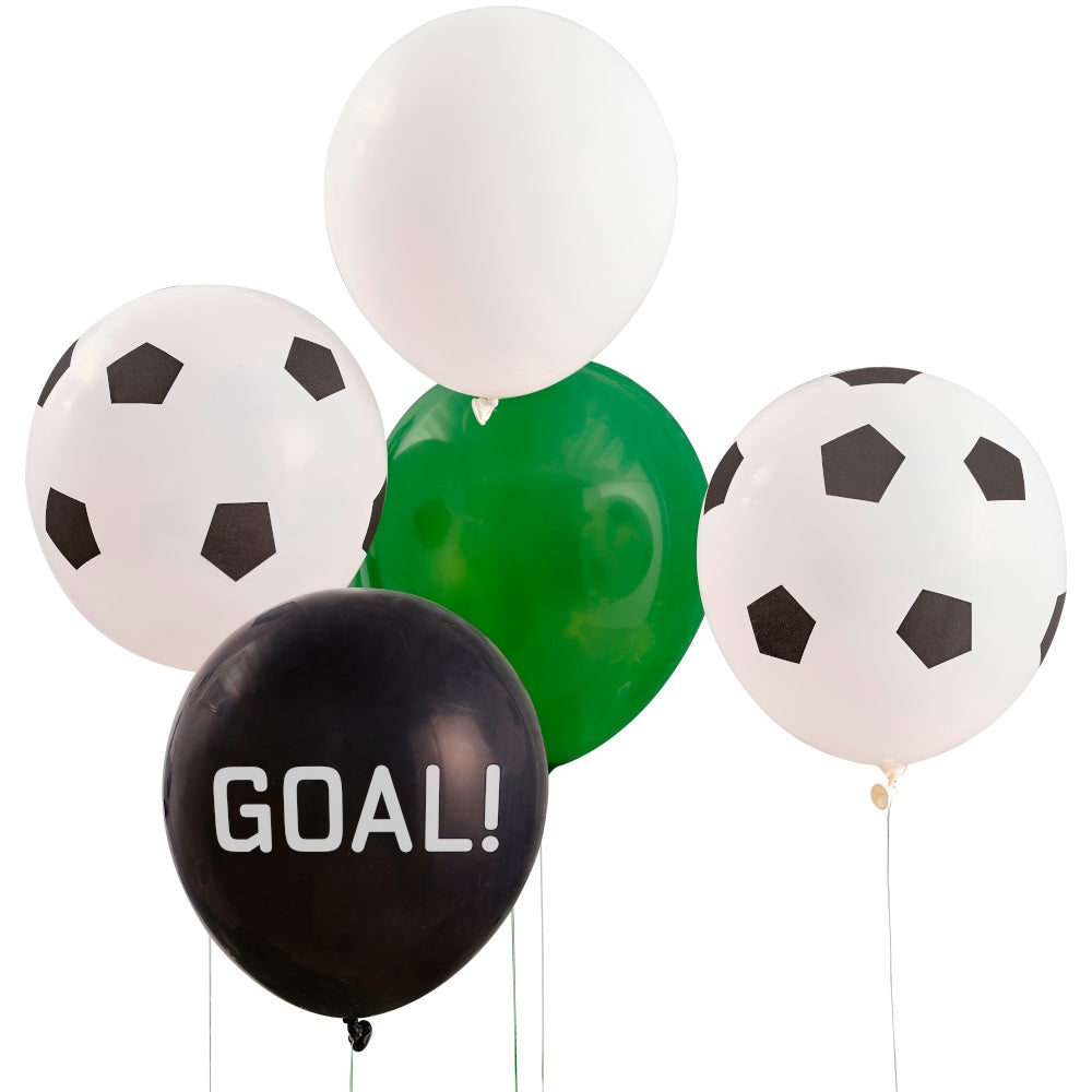 Black, White and Green Football Balloon Bundle