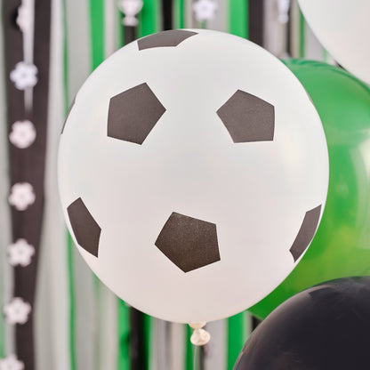 Black, White and Green Football Balloon Bundle