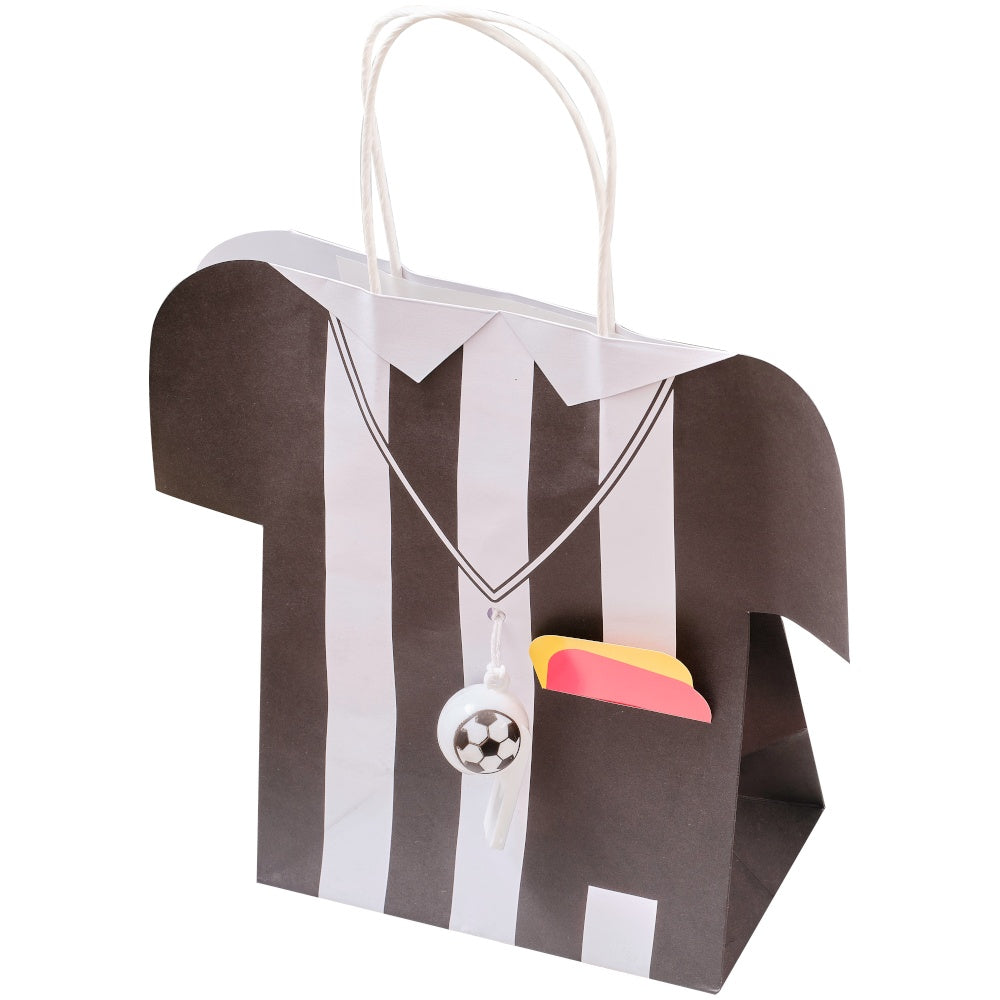 Referee Shirt Football Party Bags with Whistles and Card Tags