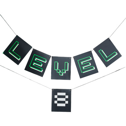 Customisable Age Black and Green Level Up Bunting