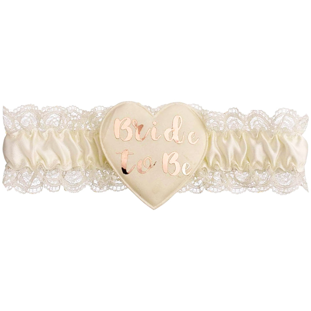 Cream & Rose Gold Bride to Be Garter