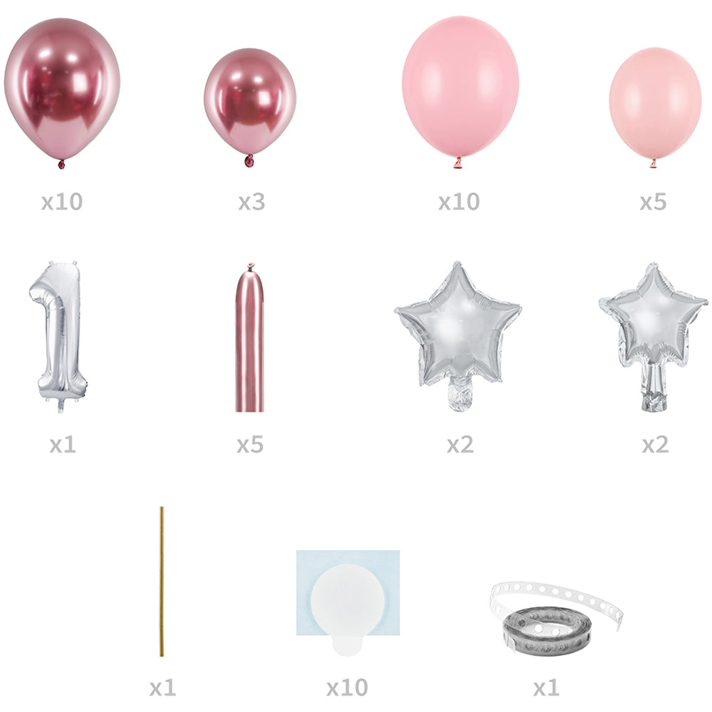 Pink Number 1 Balloon Bouquet