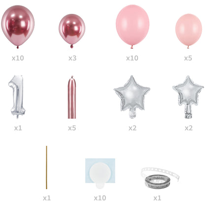 Pink Number 1 Balloon Bouquet