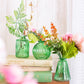 Set of 3 Green Glass Bud Vases