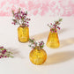 Set of 3 Yellow Glass Bud Vases