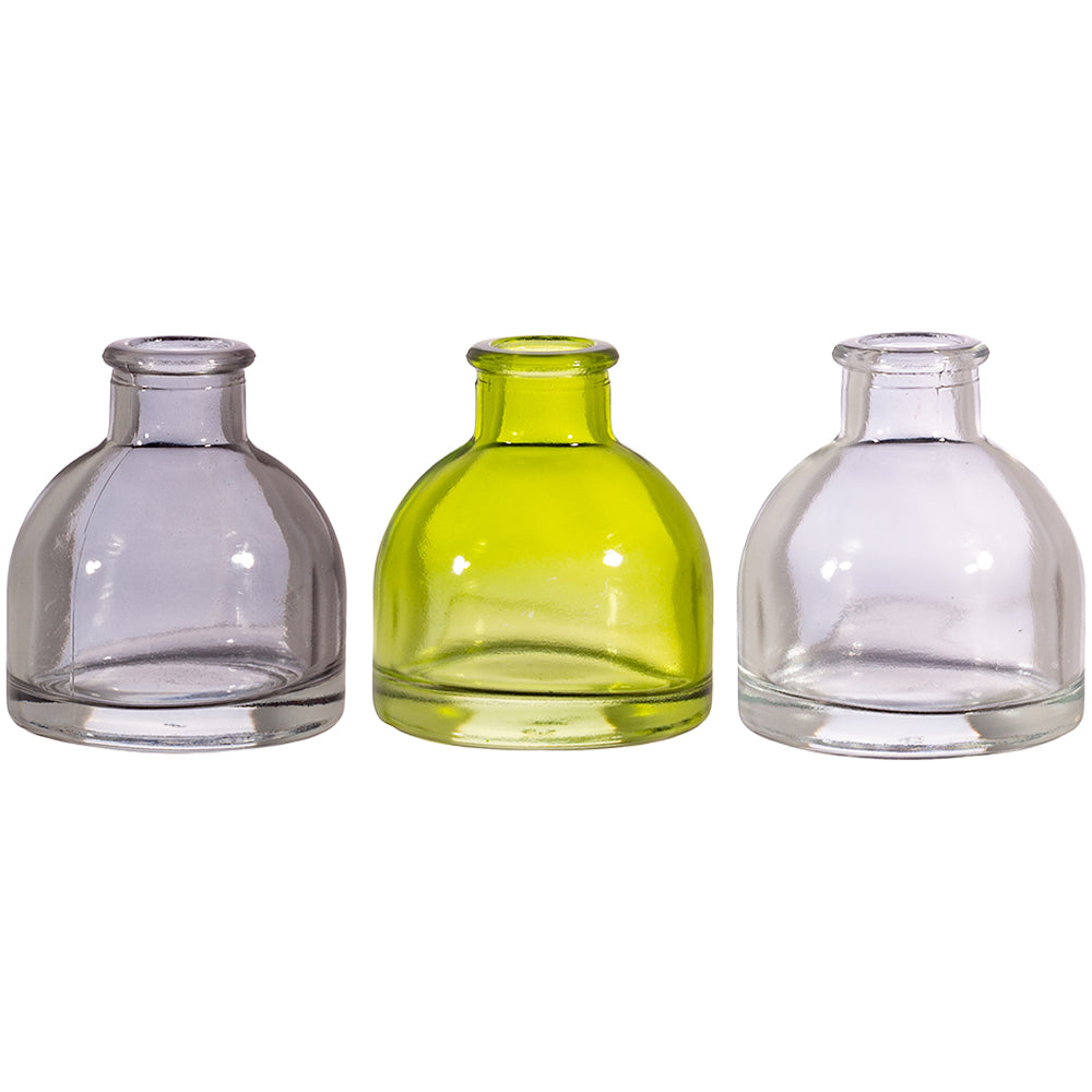 Set of 3 Grey & Green Mini Bud Vases