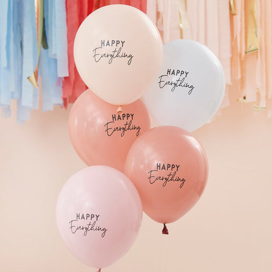 Muted Pastel Happy Everything Party Balloons