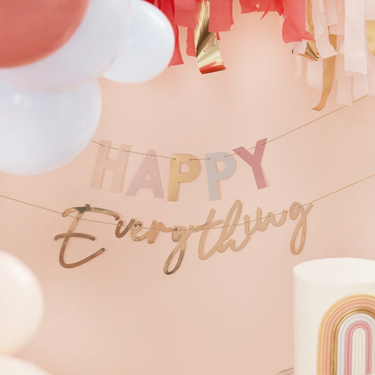 Pastel and Gold Happy Everything Party Bunting