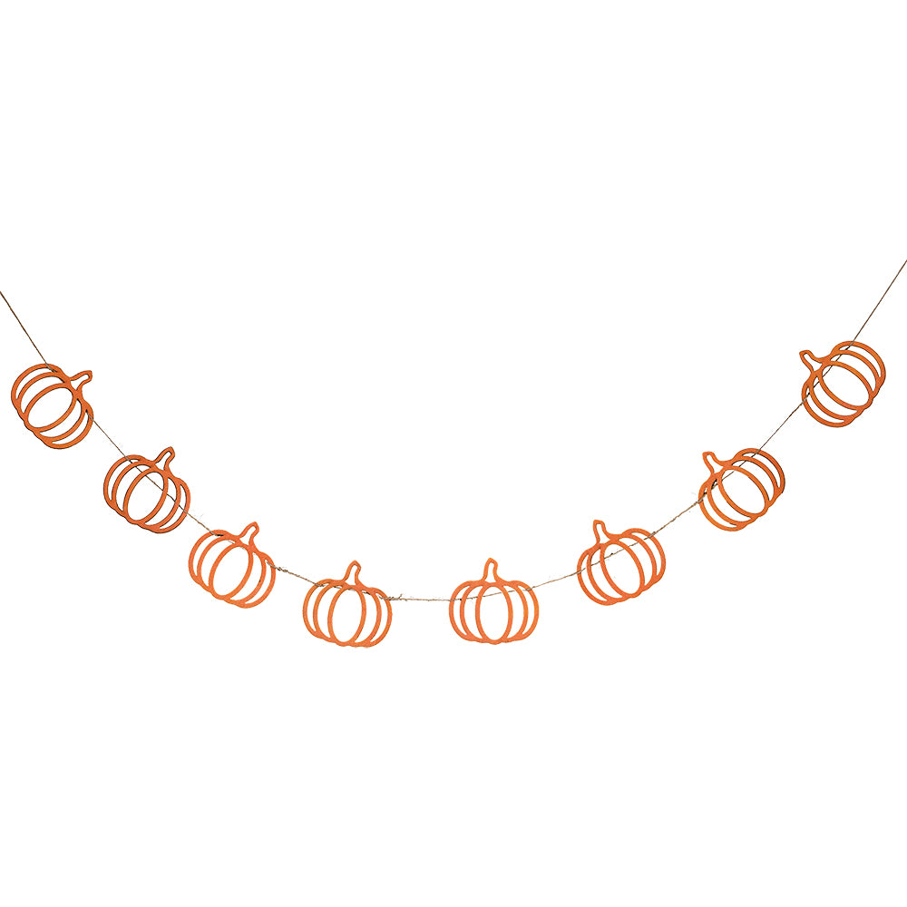 Orange Wooden Pumpkin Halloween Bunting