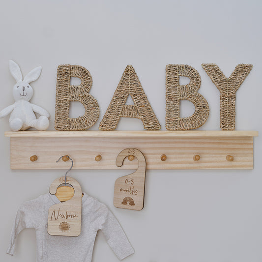 Wicker Baby Sign Nursery Decoration