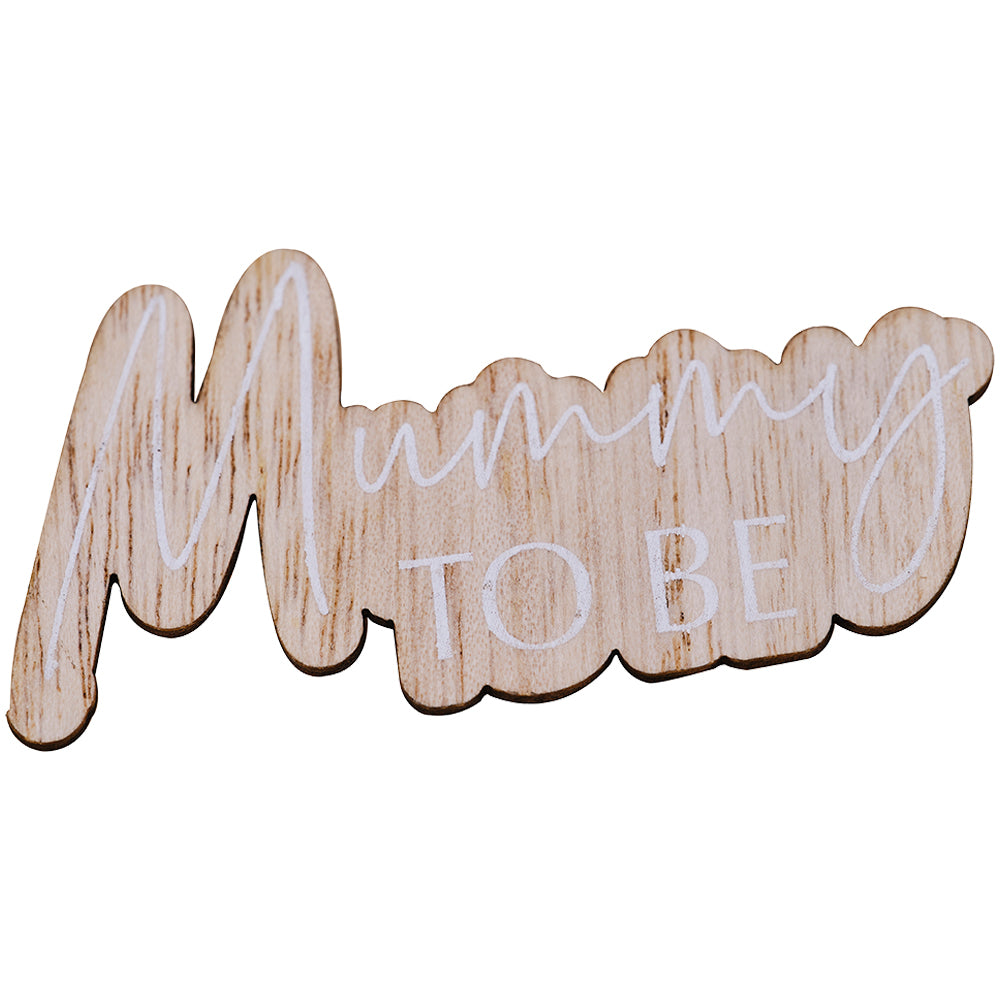 Mummy to Be Wooden Badge