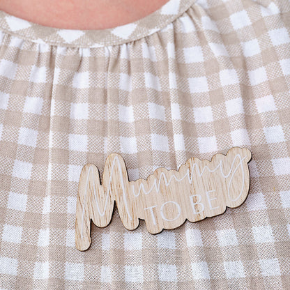 Mummy to Be Wooden Badge