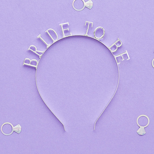 Silver Bride To Be Metal Headband