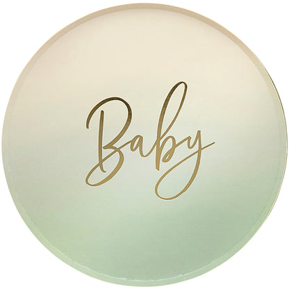 Sage Green Baby Paper Plates