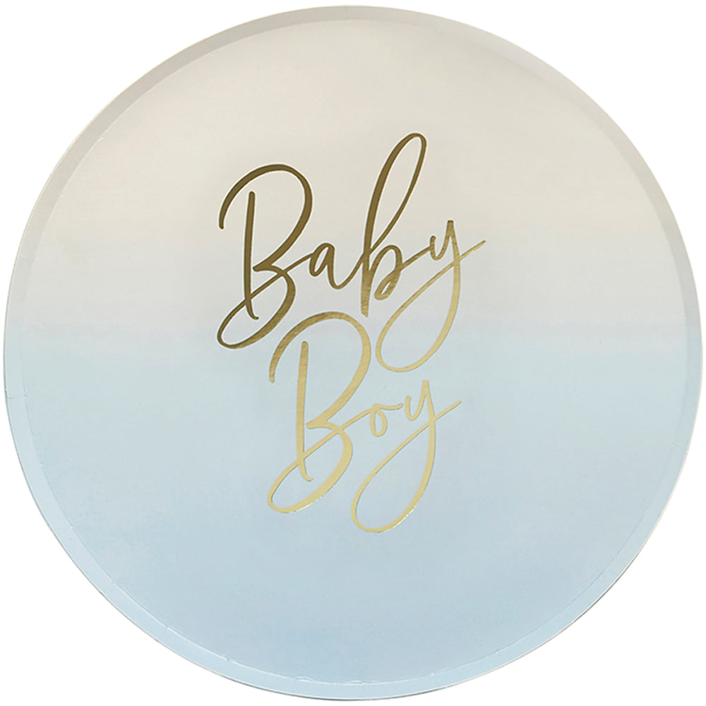 Blue Baby Boy Paper Plates