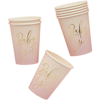 Pink Baby Girl Paper Cups