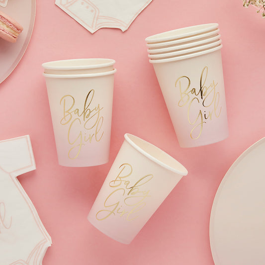 Pink Baby Girl Paper Cups