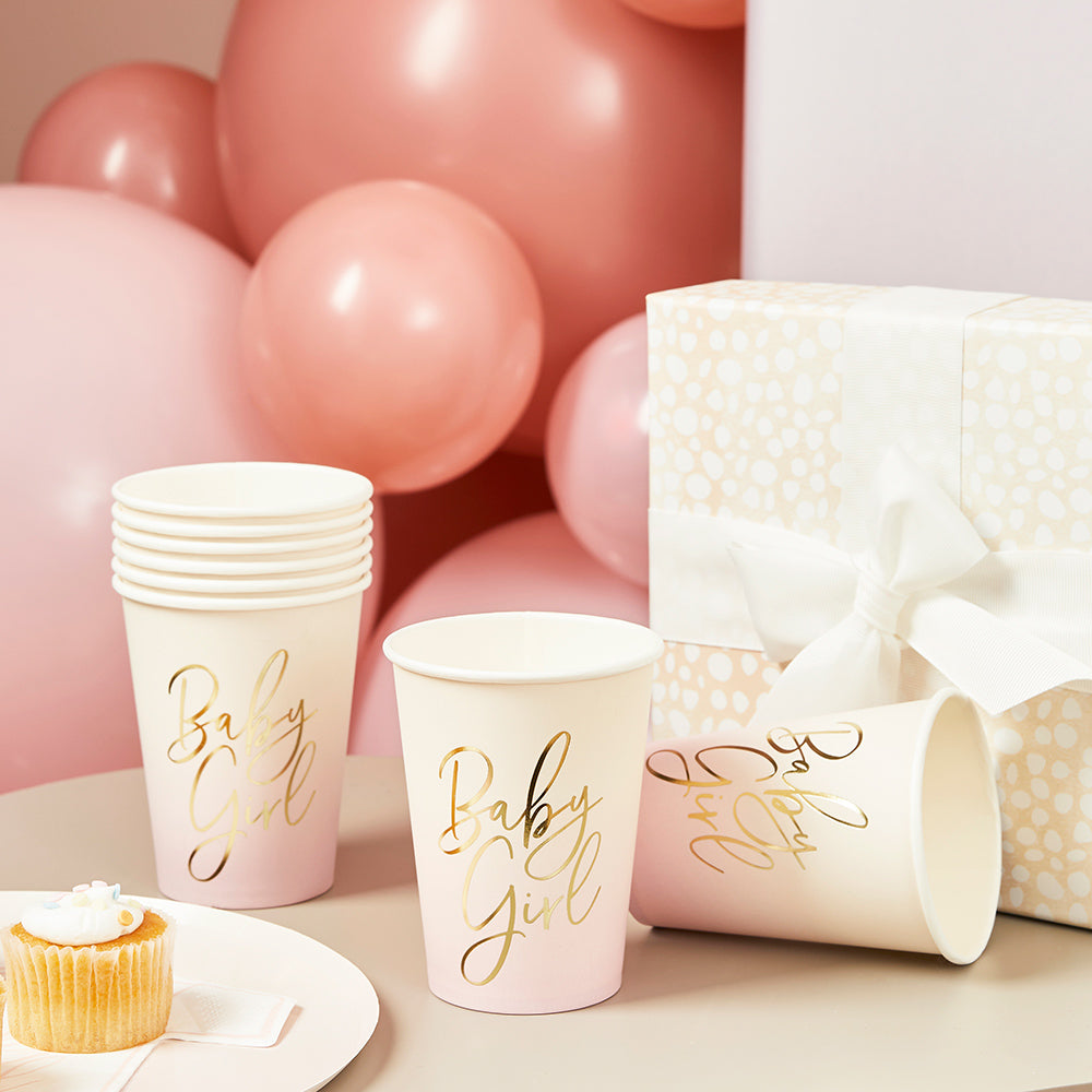 Pink Baby Girl Paper Cups