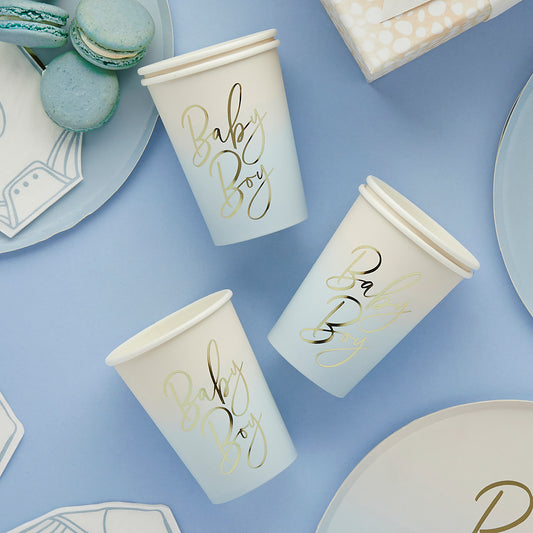 Blue Baby Boy Paper Cups