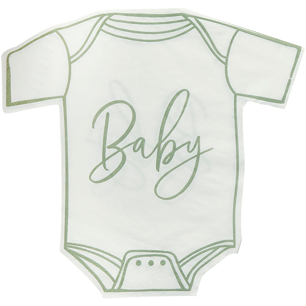 Sage Green Babygrow Paper Napkins
