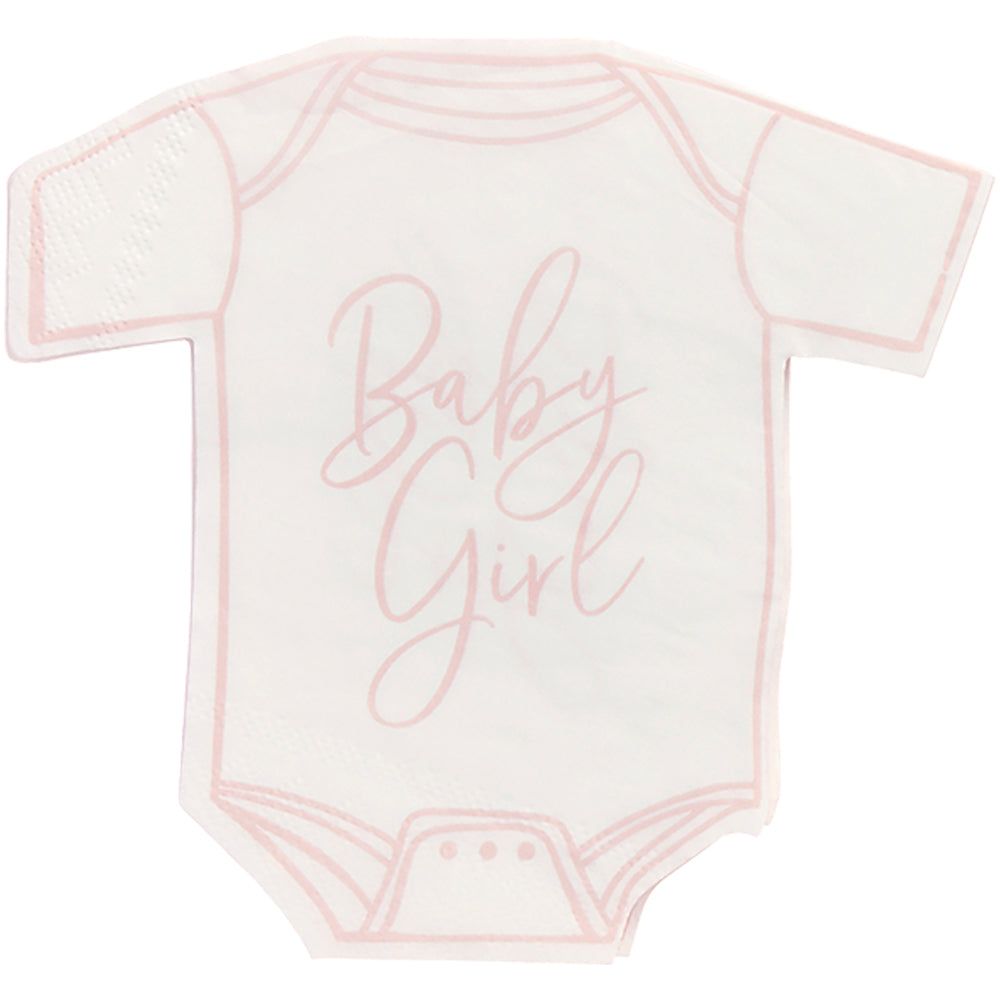 Pink Baby Girl Babygrow Paper Napkins