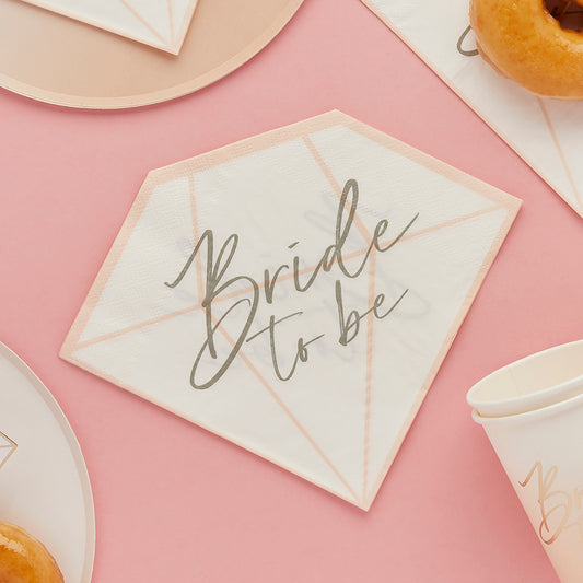 Diamond Bride To Be Paper Napkins