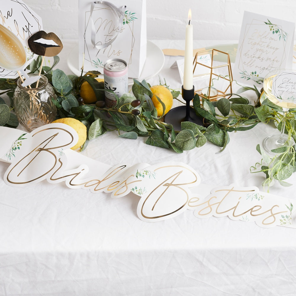 Greenery Brides Besties Sash