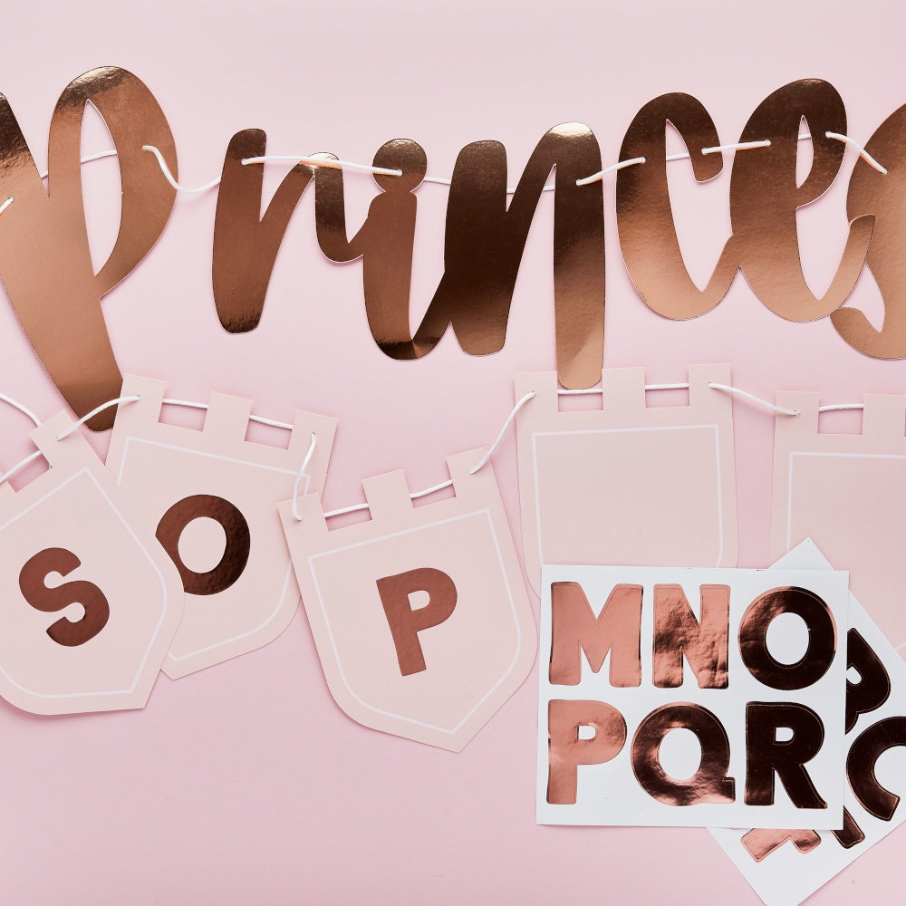 Princess Banner With Personalised Flags and Sticker Sheets