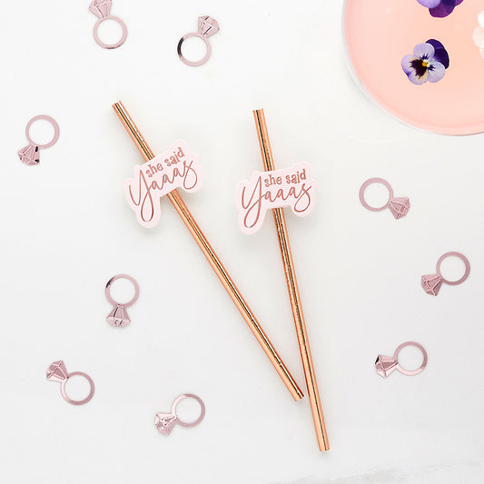 Rose Gold She Said Yaaas Paper Straws