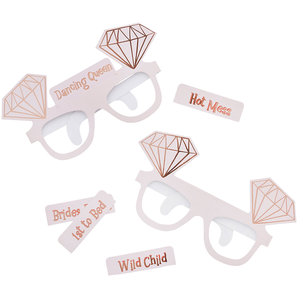 Pink & Rose Gold Hen Party Glasses