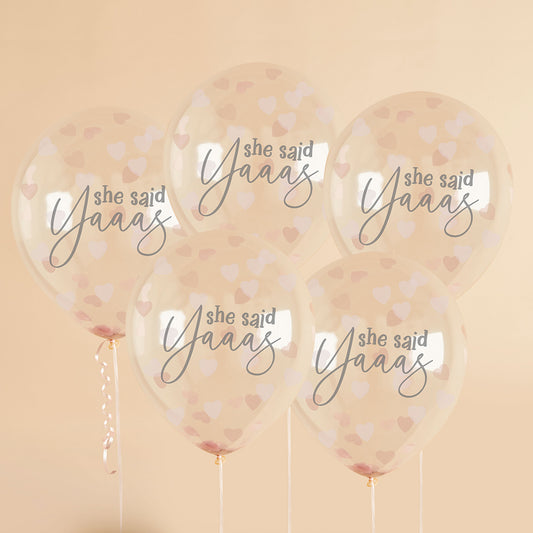 She Said Yaaas Heart Confetti Balloon