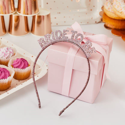 Rose Gold Bride to Be Glitter Headband