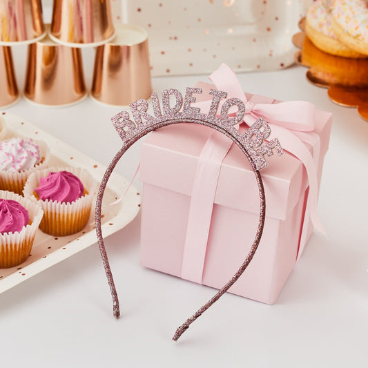 Rose Gold Bride to Be Glitter Headband