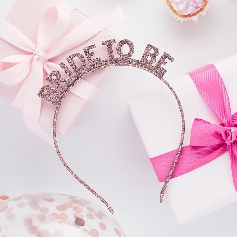 Rose Gold Bride to Be Glitter Headband