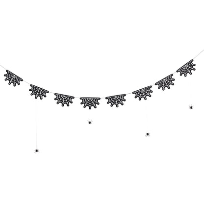 Cobweb Garland With Hanging Spiders