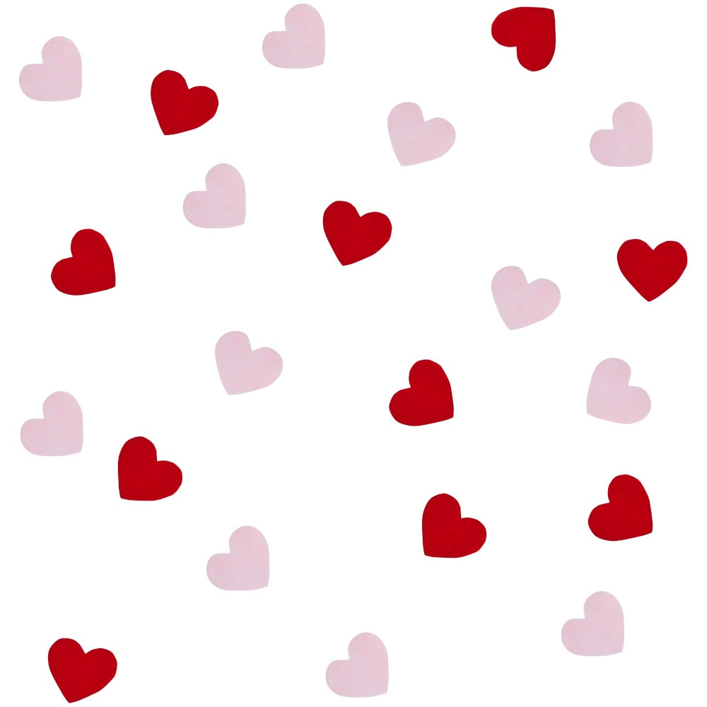 White and Red Heart Confetti