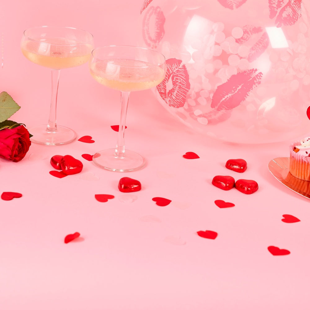 White and Red Heart Confetti