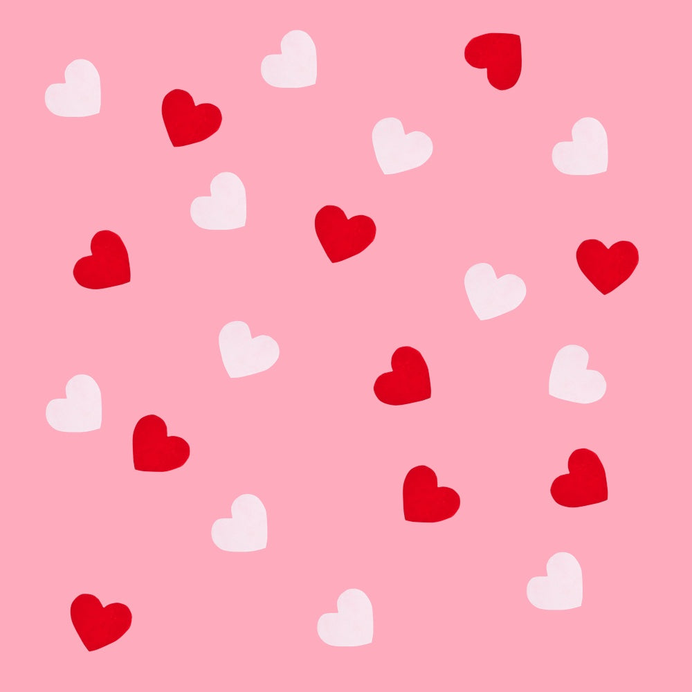 White and Red Heart Confetti