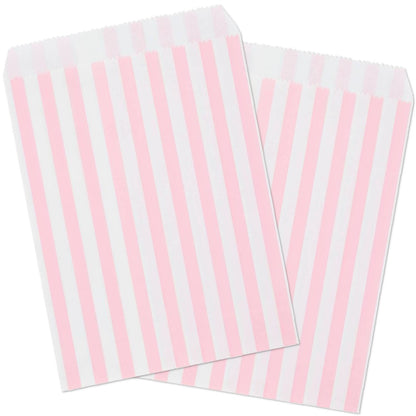 Pink Striped Treat Bags