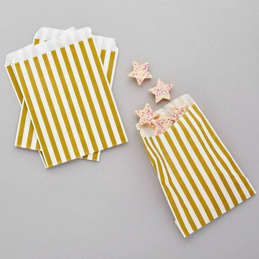 Gold Striped Treat Bags
