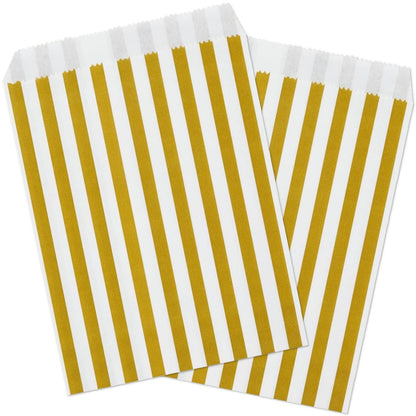 Gold Striped Treat Bags